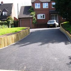 Landscaping and tarmac driveway